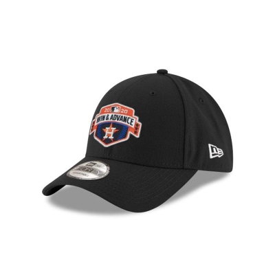 Black Houston Astros Hat - New Era MLB League Division Series Locker Room 9FORTY Adjustable Caps USA4960531